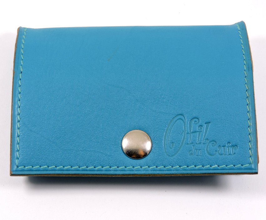 Porte-monnaie-cuir-ofilducuir-bleu-turquoise Porte monnaie cuir maroquinerie femme lyon bleu turquoise maroquinerie