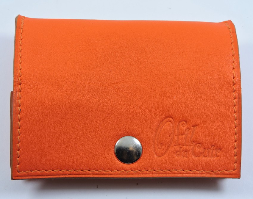 Porte-monnaie-cuir-ofilducuir-orange Porte monnaie cuir maroquinerie femme lyon orange accessoire ofilducuir