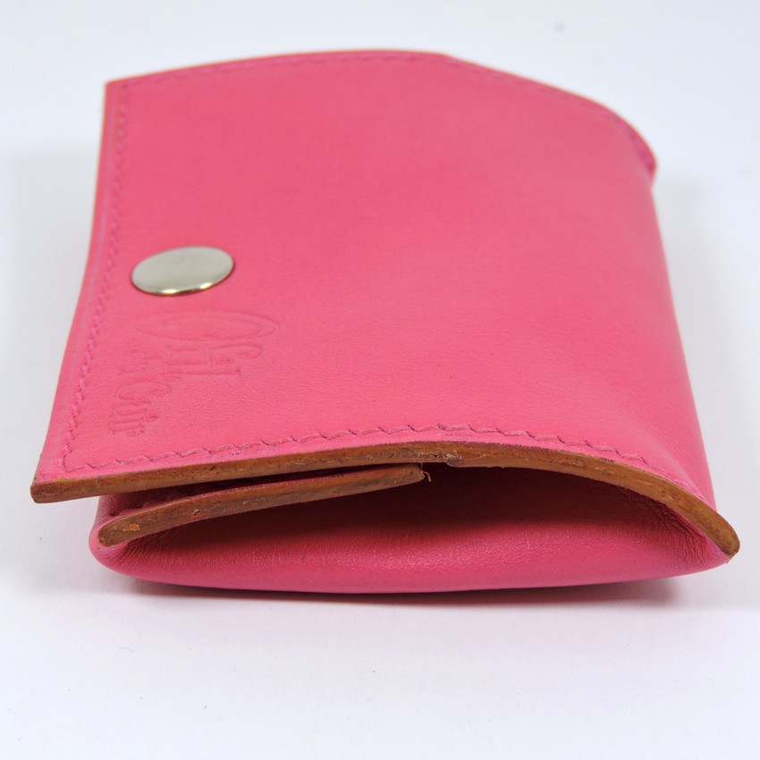 Porte-monnaie-cuir-ofilducuir-rose-lyon Porte monnaie cuir maroquinerie femme lyon rose accessoire
