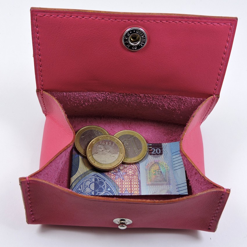 Porte-monnaie-cuir-ofilducuir-rose-maroquinerie Porte monnaie cuir maroquinerie femme lyon rose
