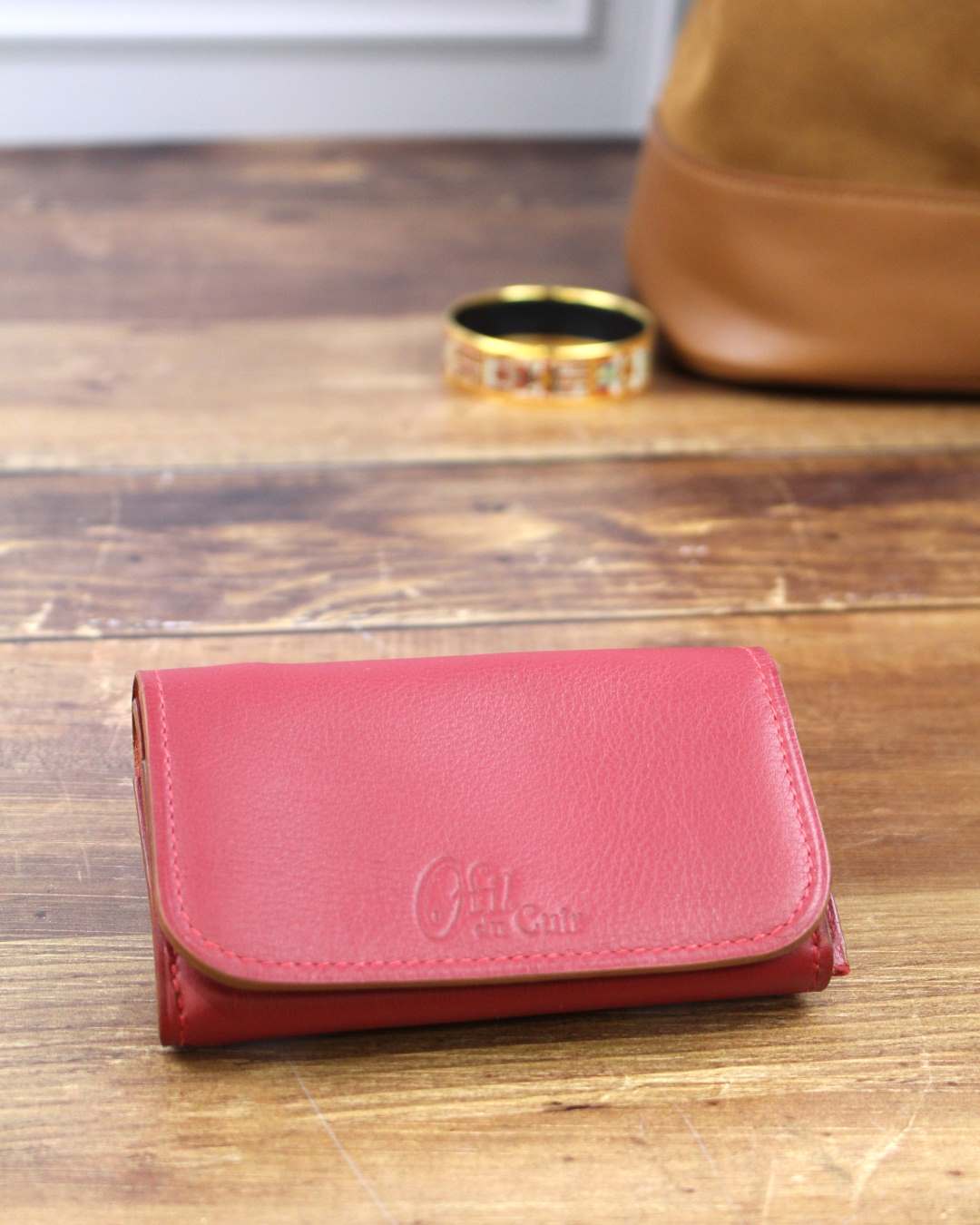 Portefeuille-compagnon-femme Portefeuille en cuir pour femme bordeaux