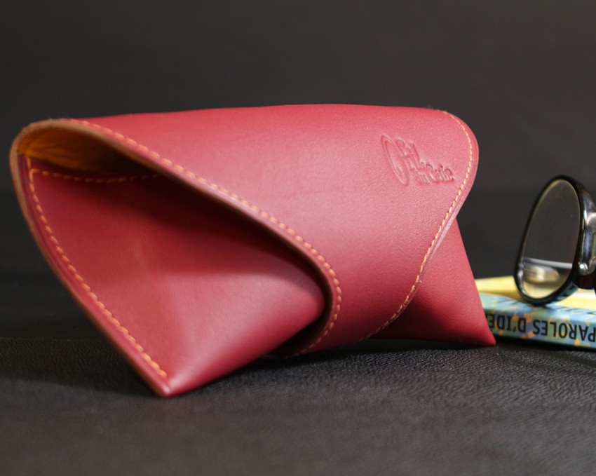 etui-lunettes-cuir-bordeaux-ofilducuir étui lunettes soleil vue cuir accessoires maroquinerie ofilducuir bicolore pochette