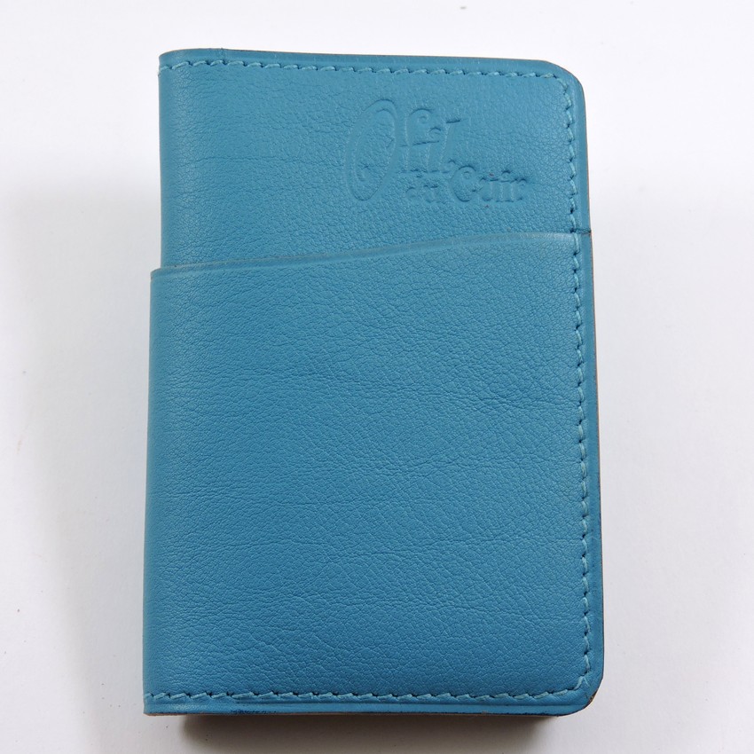 porte-carte-bancaire-ofilducuir Porte cartes bancaire billet cuir maroquinerie Lyon bleu turquoise homme