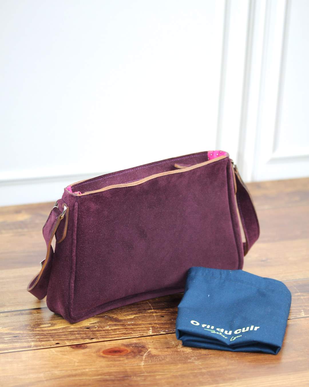 Sac-en-cuir-made-in-France Sac épaule en cuir Lily et son sac de rangement